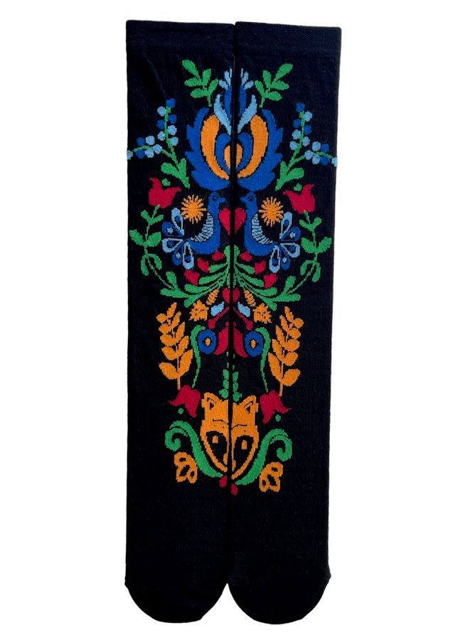 Knee length Socks "Petrykivka", black