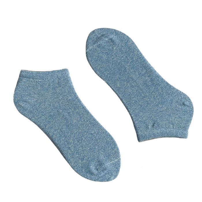 Men's ankle socks made from Indian cotton, blue melange