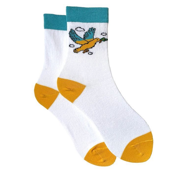 Women's Socks "Dove" made from Indian cotton, white