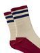 Socks "Color-foot" high elastic, made from Indian cotton, beige/burgundy