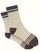 Socks "Color-block" high elastic, made from Indian cotton, beige melange/brown