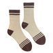 Socks "Color-block" high elastic, made from Indian cotton, beige melange/brown