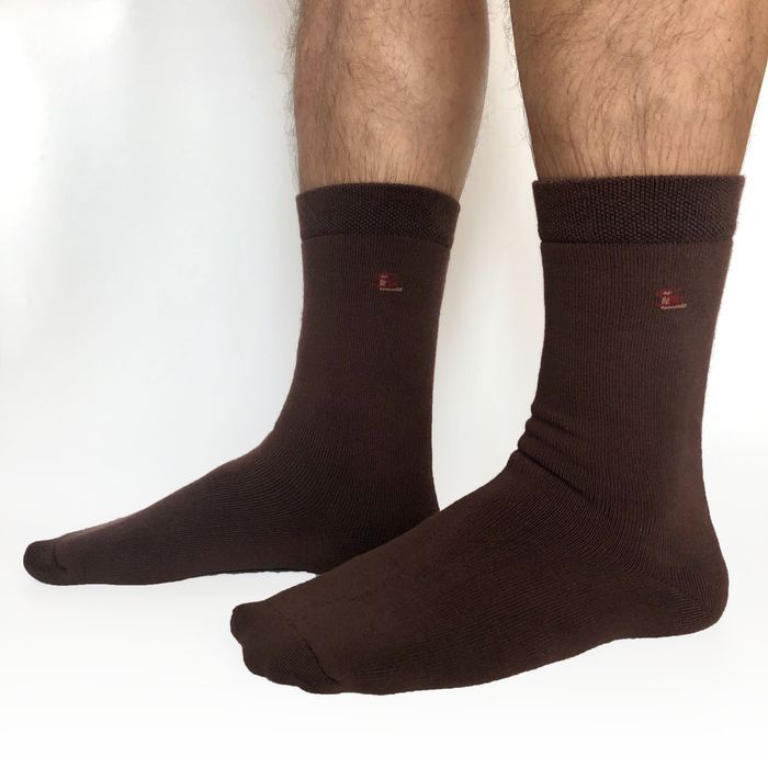 Men's TERRY socks made from Indian cotton, brown