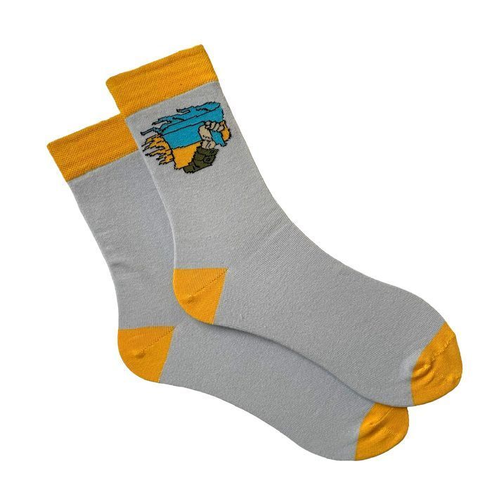 Men's socks Holding Flag, made from Indian cotton, light grey