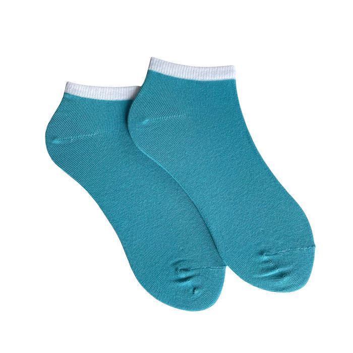 Ankle women's Socks made from Indian cotton, turquoise