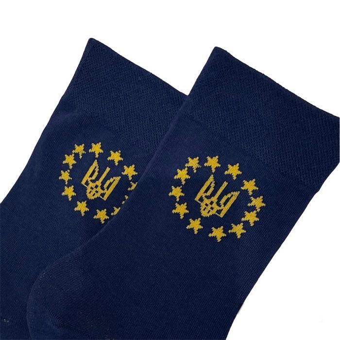 Men's classic socks "UA-EU", made from Indian cotton, dark blue