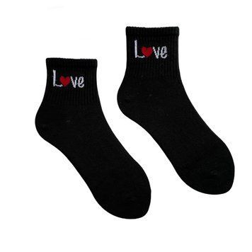 Women's Socks "LOVE" made from Indian cotton, black, 35-37