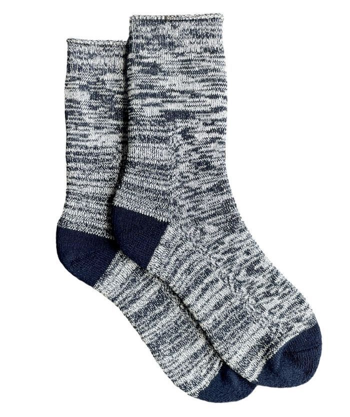 Женские зимние носки с махровой стопой, синие меланж