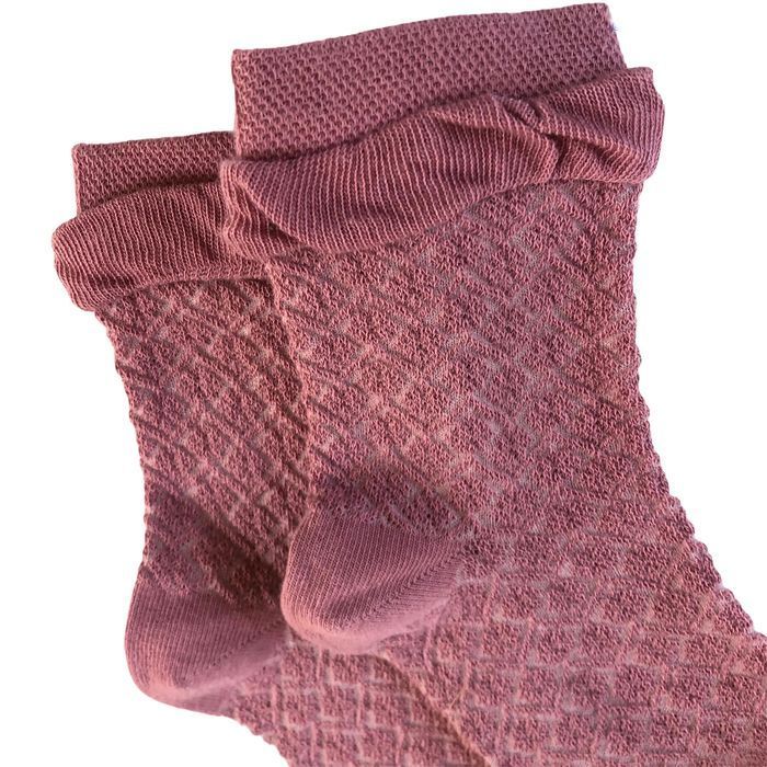 Women's Jacquard Socks "Double eraser" made from Indian cotton, powder, 38-40