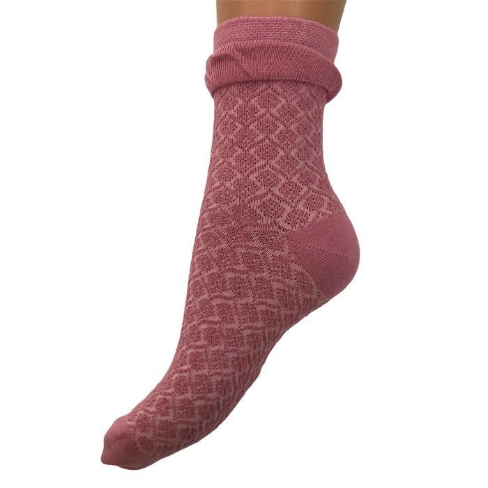 Women's Jacquard Socks "Double eraser" made from Indian cotton, powder, 38-40