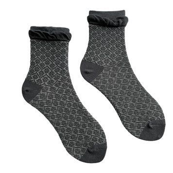 Women's Jacquard Socks "Double eraser" made from Indian cotton, dark grey, 38-40