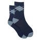 Women's terry socks "Argyle" made from Indian cotton, blue melange