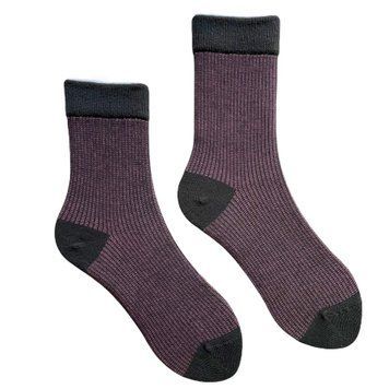 Women's Socks "Jacquard stripes" made from Indian cotton, gray/pink