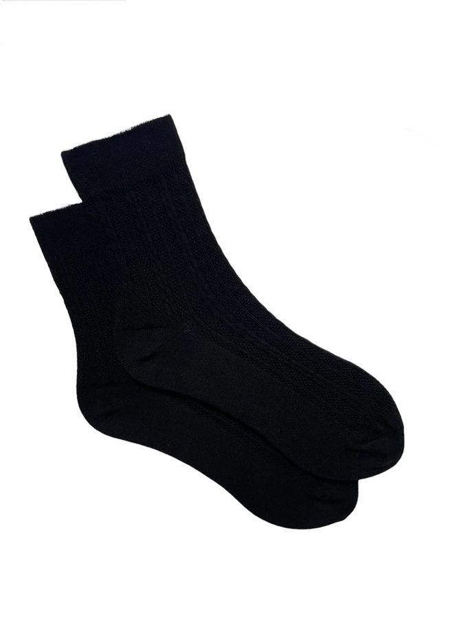 Women's Jacquard links Socks "Braid" made from Indian cotton, black