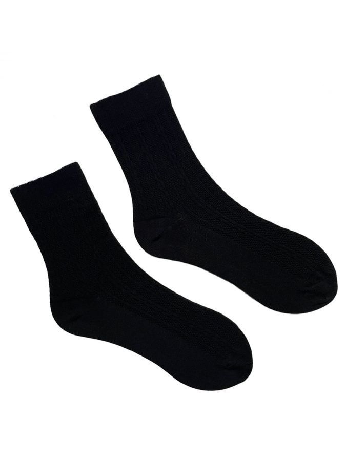 Women's Jacquard links Socks "Braid" made from Indian cotton, black