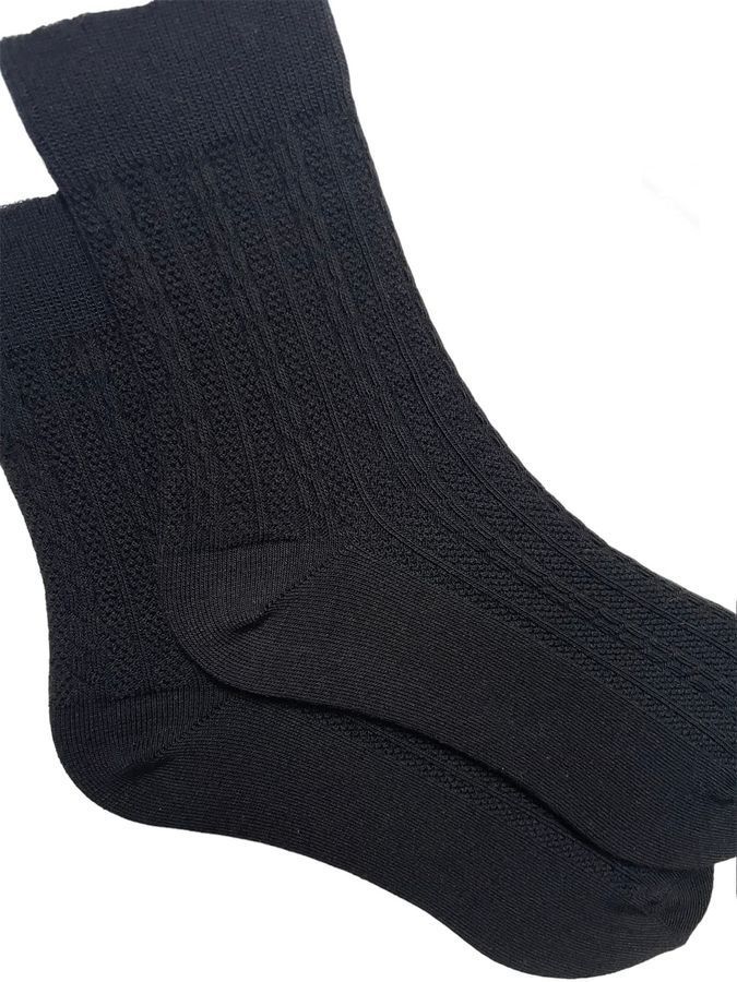 Women's Jacquard links Socks "Braid" made from Indian cotton, black