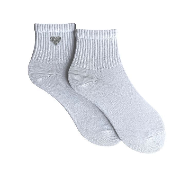 Set of women's Socks "lurex heart" made from Indian cotton, 3 pairs