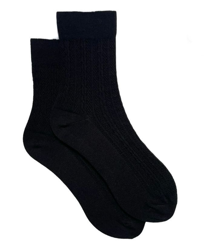 Women's Jacquard links Socks "Braid" made from Indian cotton, black