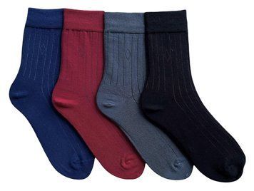 Set of Men's ribbed socks, made from Indian cotton, 4 pairs, 39-41