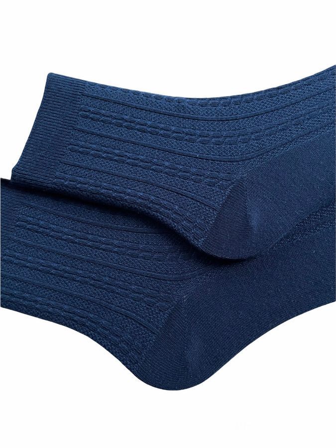 Women's Jacquard Socks "Braid" made from Indian cotton, dark blue