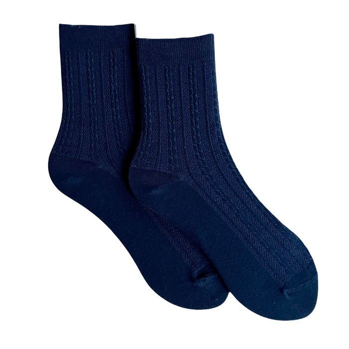Women's Jacquard Socks "Braid" made from Indian cotton, dark blue