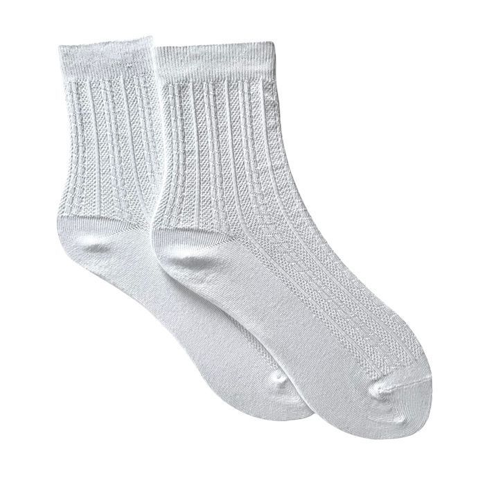 Women's Jacquard links Socks "Braid" made from Indian cotton, white