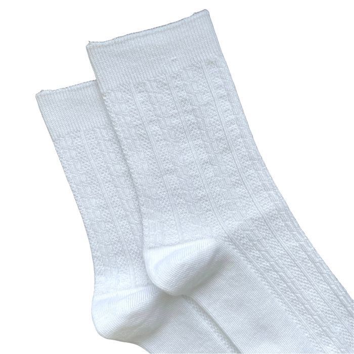 Women's Jacquard links Socks "Braid" made from Indian cotton, white