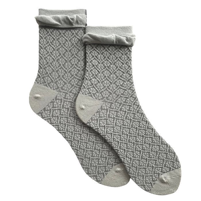 Women's Jacquard Socks Set "Double eraser" made from Indian cotton, 3 pairs