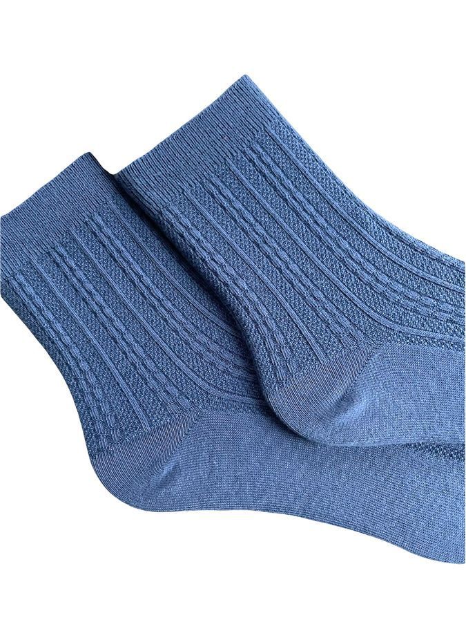 Women's Jacquard links Socks "Braid" made from Indian cotton, blue jeans