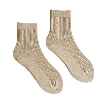 Women's Jacquard links Socks "Braid" made from Indian cotton, beige