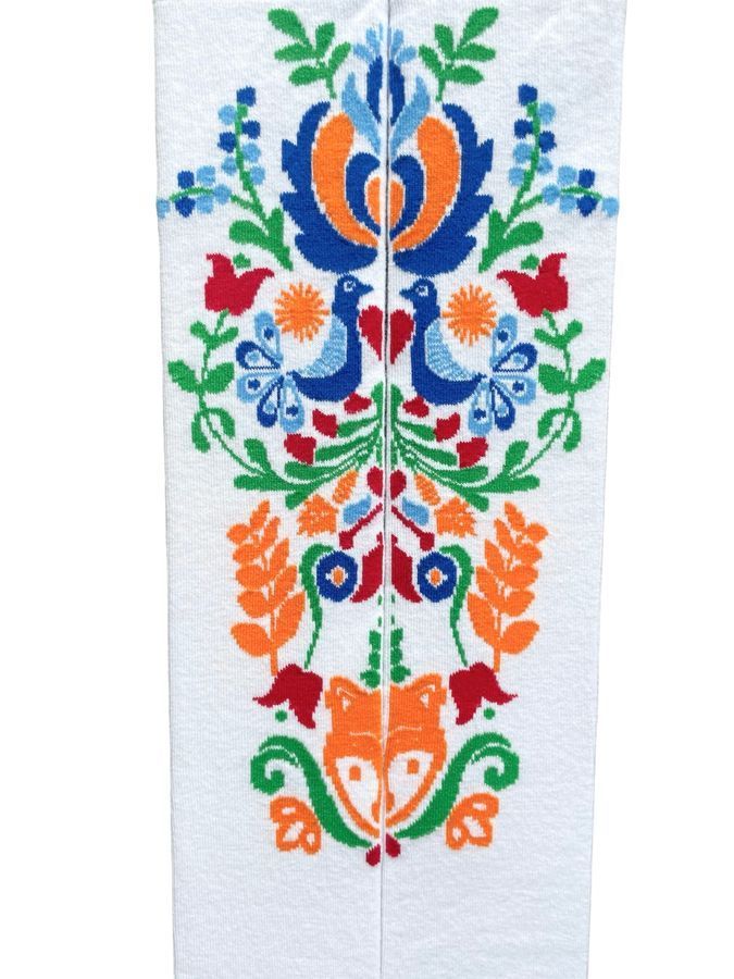 Knee length Socks "Petrykivka", white