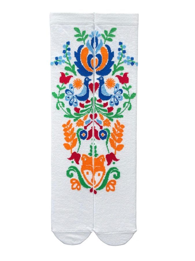 Knee length Socks "Petrykivka", white